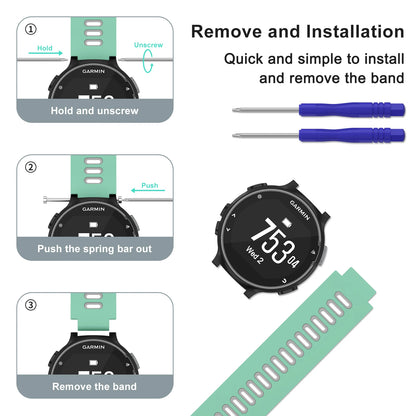 Bracelet en Silicone Double couleur pour Garmin Forerunner 235 220 620 630 735 735XT, Bracelet de Sport de remplacement
