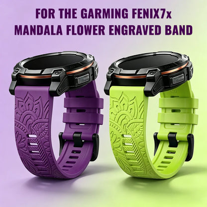 Bracelet en Silicone gravé, 20mm, 22mm, 26mm, pour Garmin Fenix 7X 7 Pro Solar/6X 6 Sapphire 5 5X Plus 3 3HR/Epix, bracelet de montre QuickFit