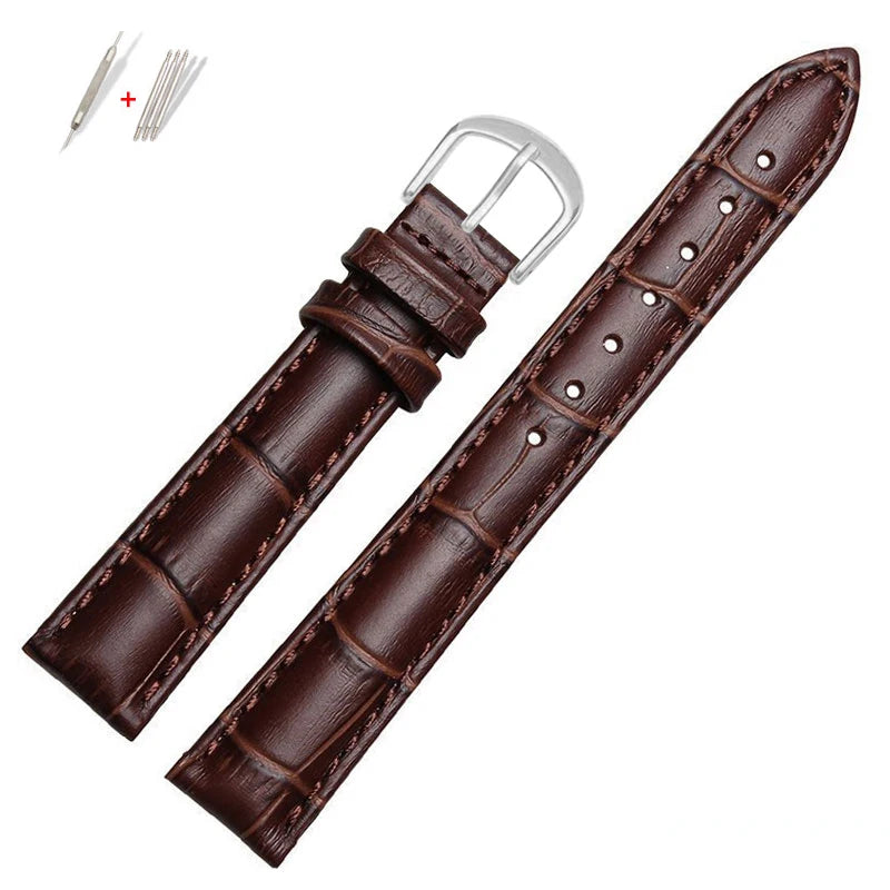 Genuine Leather Watch Strap for Men and Women, Watch Band, Black Brown, Rossini, 818573, 818574, 5613, 517768 mol, Citizen, 12mm, 14mm, 16mm, 18mm