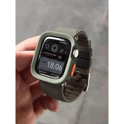 Silicone Strap + TPU Case for Apple Watch Band Ultra2 49mm 46mm 44mm 45mm 42mm 41mm 40mm