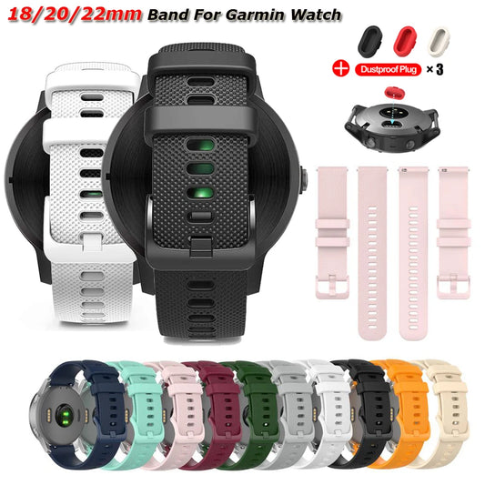 Cinturino per orologio in silicone per Garmin Venu 4/3/2/2s, 18mm 20mm 22mm, per Garmin Vivoactive 6/5/4/3/Forerunner 245