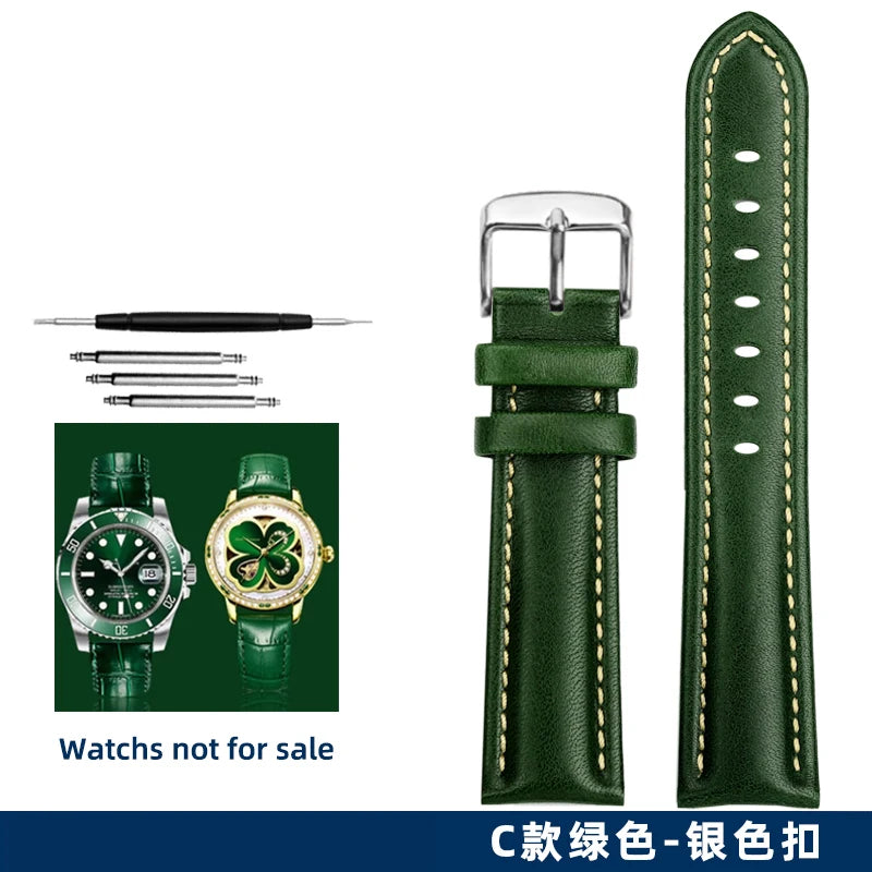 Green butterfly watch strap, 12mm, 14mm, 16mm, 18mm, 20mm, 22mm, high quality, casual, business, watch strap, watch accessories