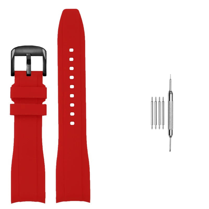 Bracelet de montre en caoutchouc à extrémité incurvée, 20mm 22mm, pour Casio Swordfish Duro MDV106-1A MDV-106/107-1A, bracelet de Sport étanche en Silicone