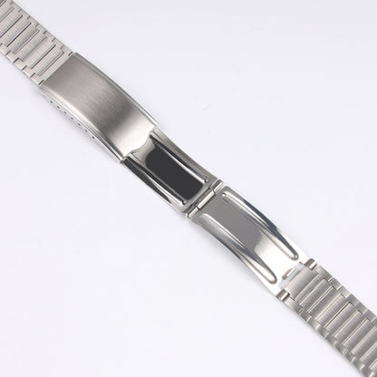 Cinturino per orologio vintage in acciaio inossidabile spazzolato color argento 22*11mm per Omega TV Seamaster 1020 con fibbia deployante in metallo