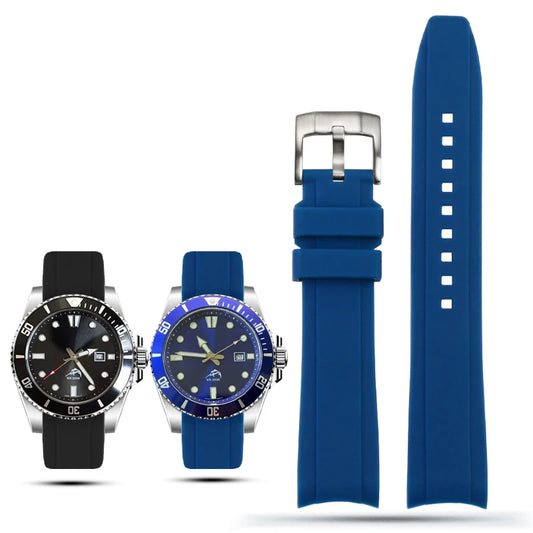 Bracelet de montre en caoutchouc à extrémité incurvée, 20mm 22mm, pour Casio Swordfish Duro MDV106-1A MDV-106/107-1A, bracelet de Sport étanche en Silicone