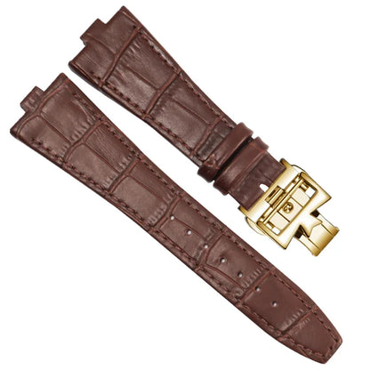 Echtleder-Uhrenarmband für Vacheron Constantin OVERSEAS, Serie 4500V 5500V P47040, Edelstahlstruktur, Herren-Uhrenarmband, 25x8
