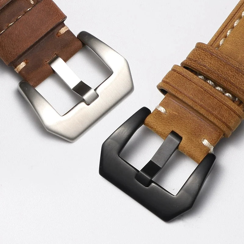 Genuine Leather Watch Strap for Panerai, Compatible with Radiomir Luminor Series 22/24/24MM