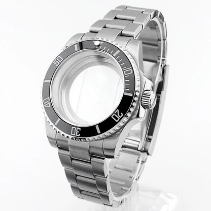    40.5mm sous-montre verre saphir boîtier en métal ajustement NH35/36/38 mouvement ajustement 28.5mm cadran pièces de montre accessoires boîte de montre bande