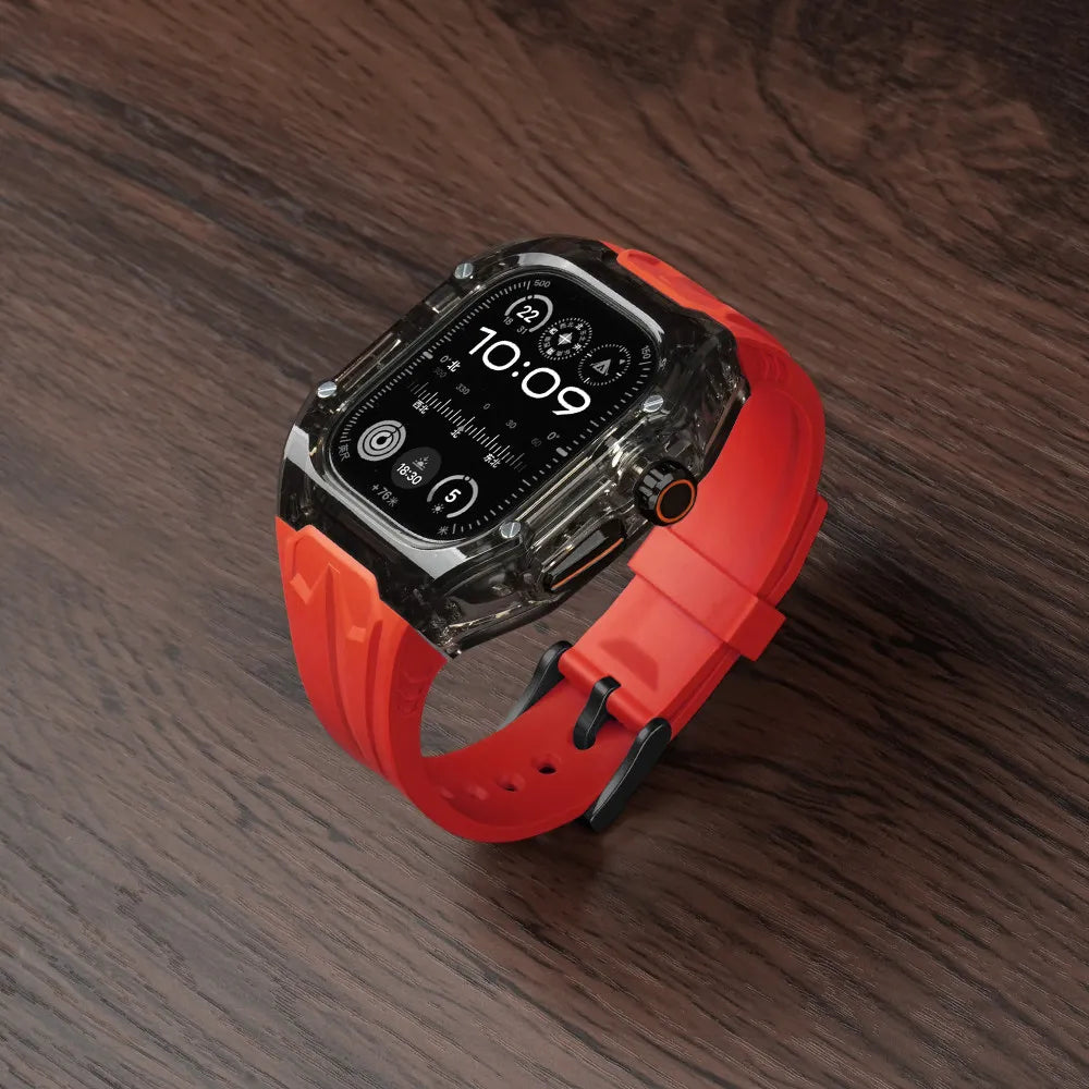Modification Kit for Apple Watch Ultra 2 10 9 8 7 6 5 4, Sport Silicone Strap + Case for IWatch 44mm 45mm 46mm 49mm