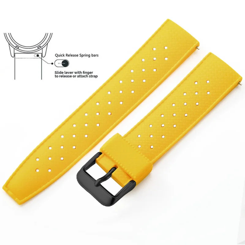 Bracelet de montre en Silicone Tropical bracelet de montre à dégagement rapide 18mm 20mm 22mm bracelet de montre intelligente Tropic en caoutchouc pour Oris Seiko Citizen