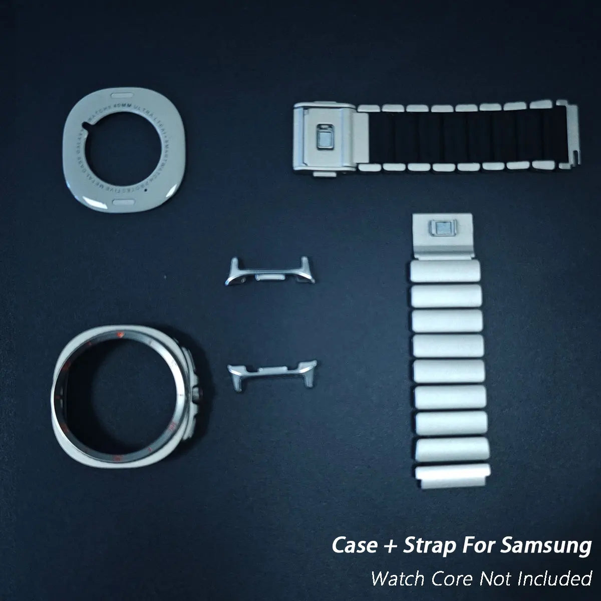 Bracelet de luxe + étui pour Samsung Galaxy Watch 8 40mm 44mm 8 Classic 46mm, étui à couverture complète, boucle magnétique