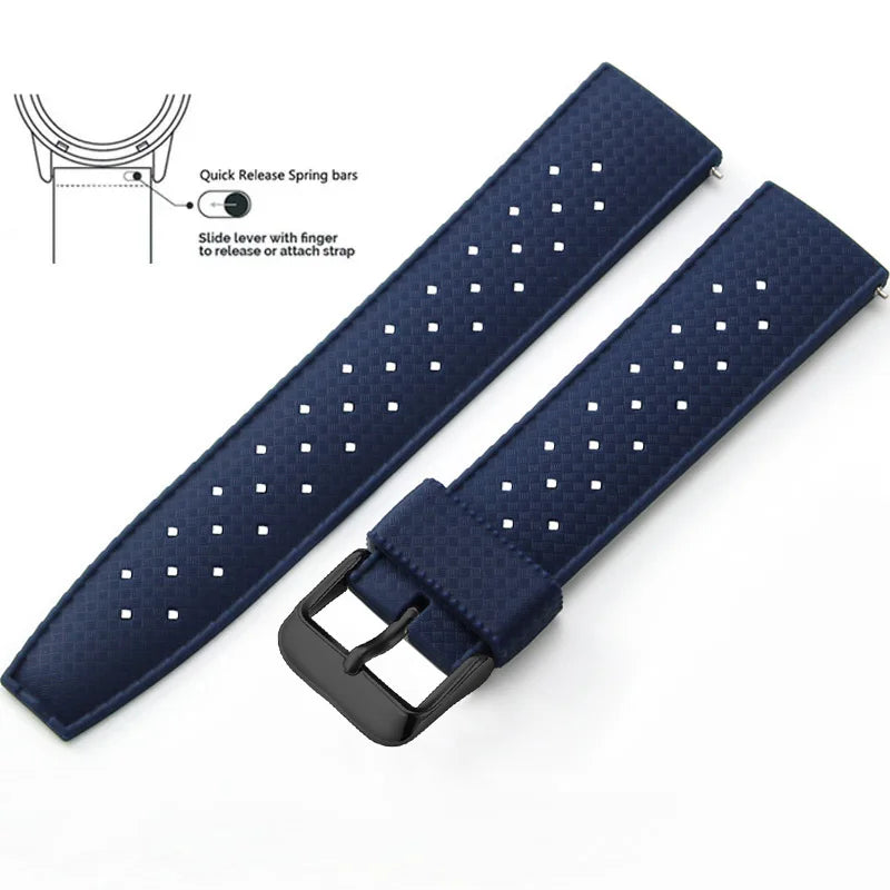 Bracelet de montre en Silicone Tropical bracelet de montre à dégagement rapide 18mm 20mm 22mm bracelet de montre intelligente Tropic en caoutchouc pour Oris Seiko Citizen