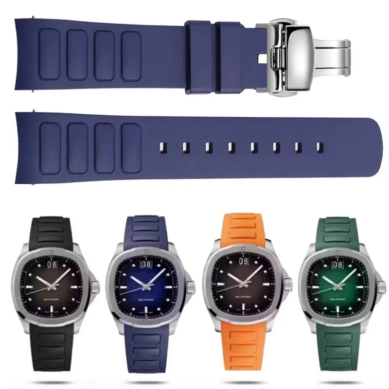 Mido美度表Multifort TV系列M049.526专用防水橡胶表带，22mm，M049弧形接口，硅胶手表配件