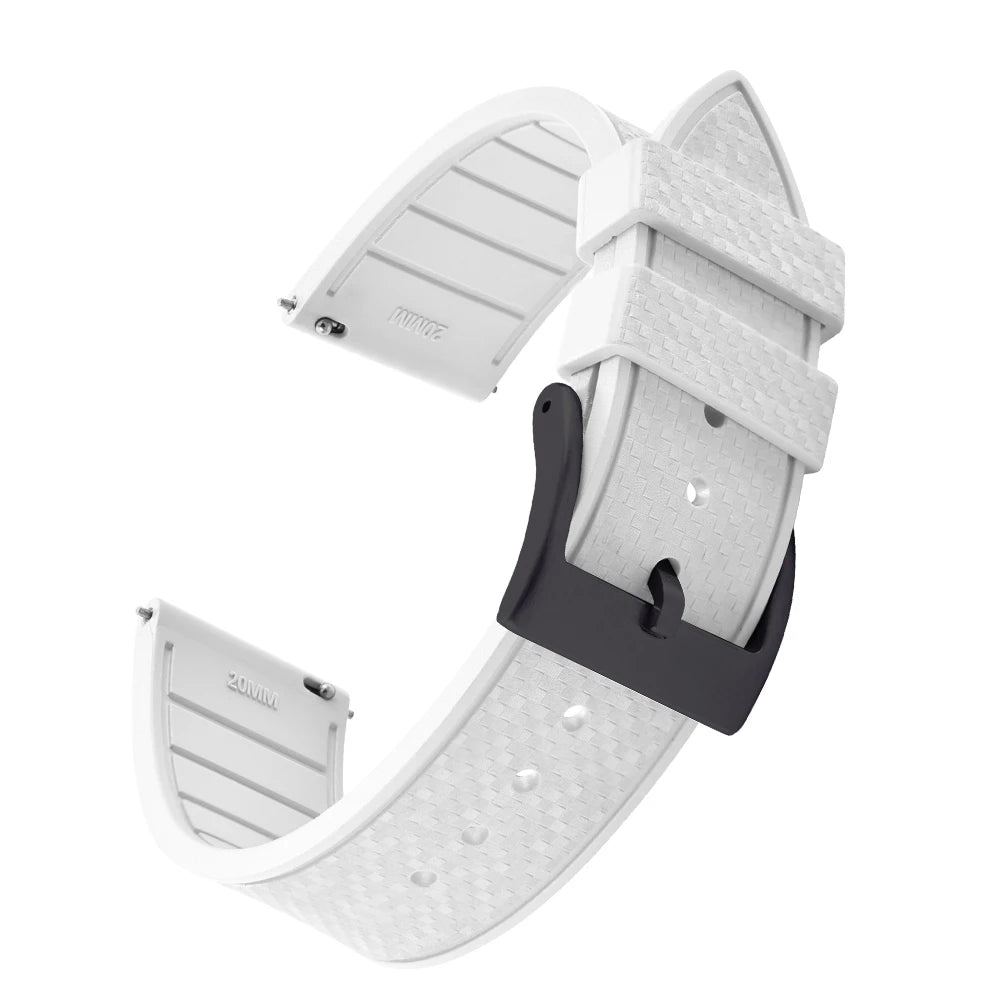 FKM Mosaic Rubber Watch Strap, 20mm 22mm, Quick Release, for Sport Diver, for Rolex Seiko Omega Cartier, Universal Belt
