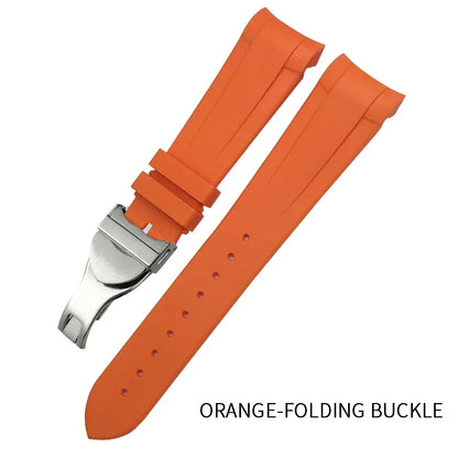 Bracelet de montre en silicone caoutchouc de haute qualité à extrémités courbées 22 mm 20 mm pour Tudor Black Bay 41 mm Pelagos 42 mm 1958 Blue Sports Watch Strap