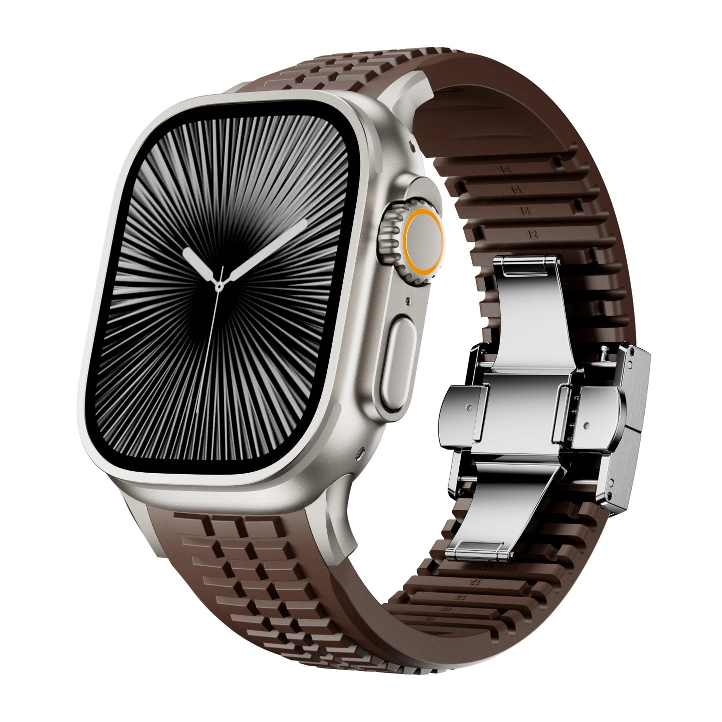 Bracelet de sport en Silicone pour Apple Watch Ultra 3/2, 49mm 46mm 45mm 44mm, Bracelet en métal de luxe pour iWatch série 11 10 9 8 7 Se