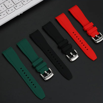 Bracelet de montre en caoutchouc à extrémité incurvée, 20mm 22mm, pour Casio Swordfish Duro MDV106-1A MDV-106/107-1A, bracelet de Sport étanche en Silicone