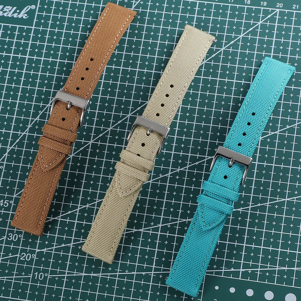 Waterproof voile fabric watch strap, quick-release watch strap, 18mm 19mm 20mm 21mm 22mm 24mm nylon watch strap for Blancpain and Omega