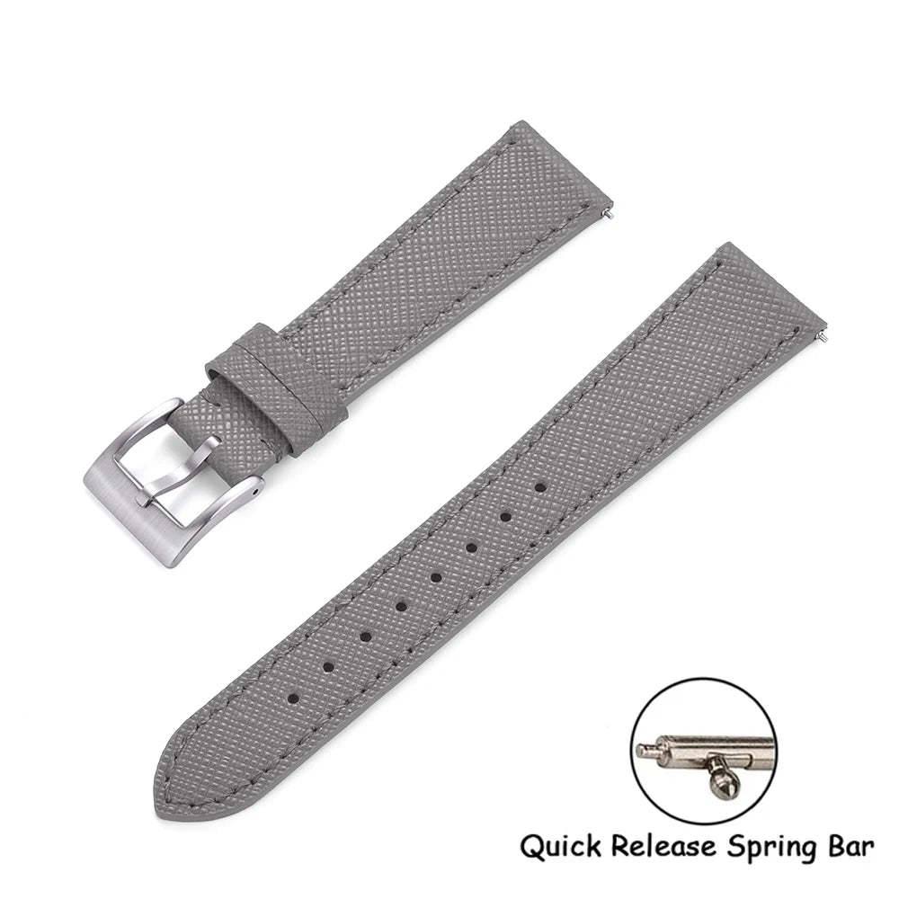 Cinturini per orologi in pelle di vitello di qualità cinturini per orologi in pelle Saffiano 18/19/20/21/22/23/24mm cinturini accessori per orologi