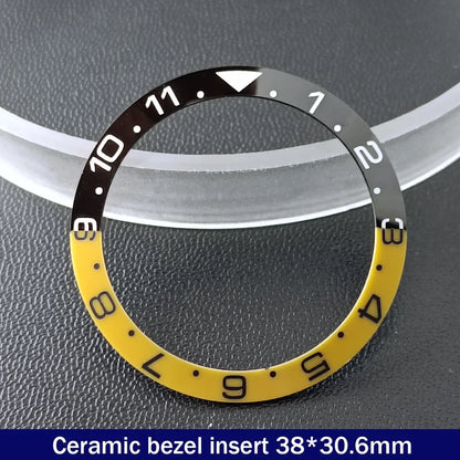 38mm x 30.6mm Sloped Ceramic Bezel GMT and Diving Watch Insert for 40mm Men's Watch Replacement Watch Bezel Inserts