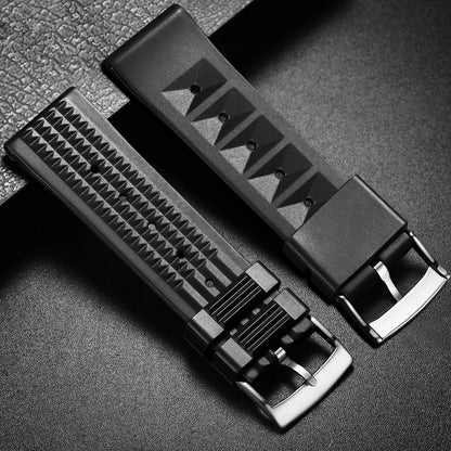 Universal men's soft rubber waffle-pattern watch strap, waterproof diver's watch band for 20mm