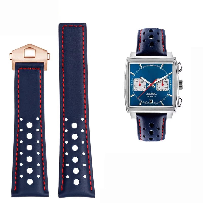 Bracelet montre 22mm Rallye en cuir véritable - Boucle Déployante Universel