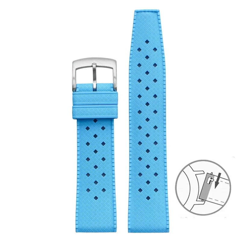 Bracelet de montre en caoutchouc fluoré, 20mm 22mm, libération rapide, Sport, étanche, FKM, pour hommes et femmes, bracelet de remplacement pour Seiko pour Citizen