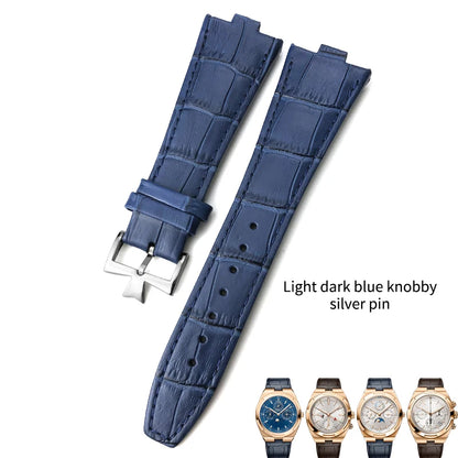 Remplacement du bracelet de montre en cuir de vachette véritable pour homme, VachAnderConstantin, cuir de veau d'outre-mer, noir, bleu, marron, bracelet, 25mm x 9mm