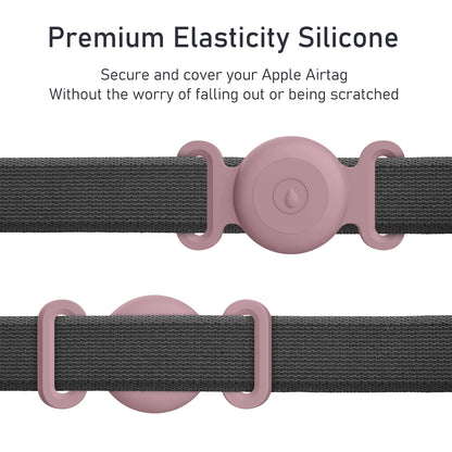 Coque en silicone souple avec porte-clés pour Apple Airtag, collier de chien et de chat, housse de protection anti-rayures pour étiquettes d'air, sacs à dos de bagages