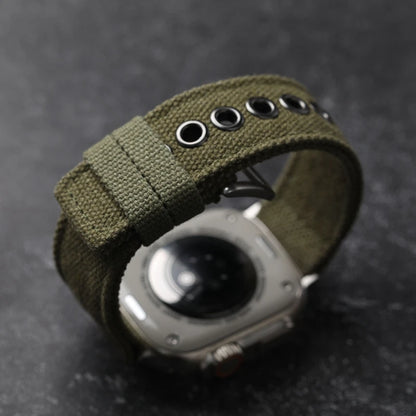 Cinturino doppio strato per Apple Watch Ultra 49MM 45MM 44MM, cinturino spesso verde nero stile robusto da uomo