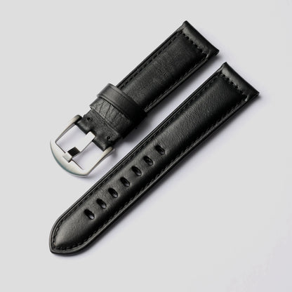 Cinturino in pelle fatto a mano nero 20 22 24 26mm, stile vintage, cinturino in pelle ispessita da uomo, compatibile con cinturino per orologio PAM