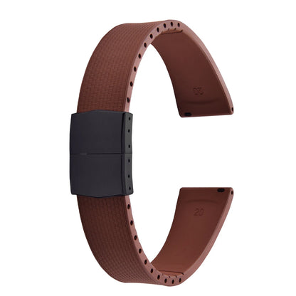 Cinturini per orologi in gomma Delugs CTS Fkm da 20 mm con fibbia a farfalla, 4 colori, texture unica, cinturino per orologi a sgancio rapido per orologi di marca