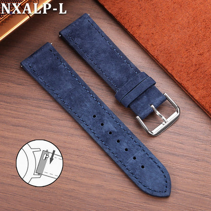 Bracelet en daim Vintage 18mm 19mm 20mm 22mm, en cuir de vache souple, à dégagement rapide, marron, accessoires pour femmes et hommes