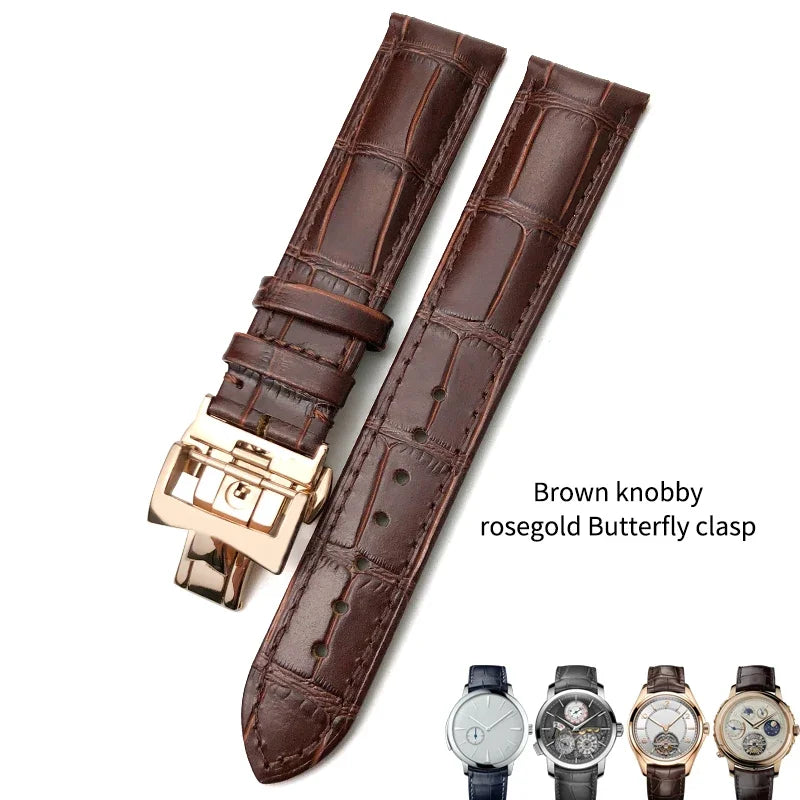 Bracelet de montre en cuir véritable de vache, 19mm, 20mm, 21mm, 22mm, adapté pour Vacheron Constantin, bracelet de montre en cuir de veau crocodile, noir et marron
