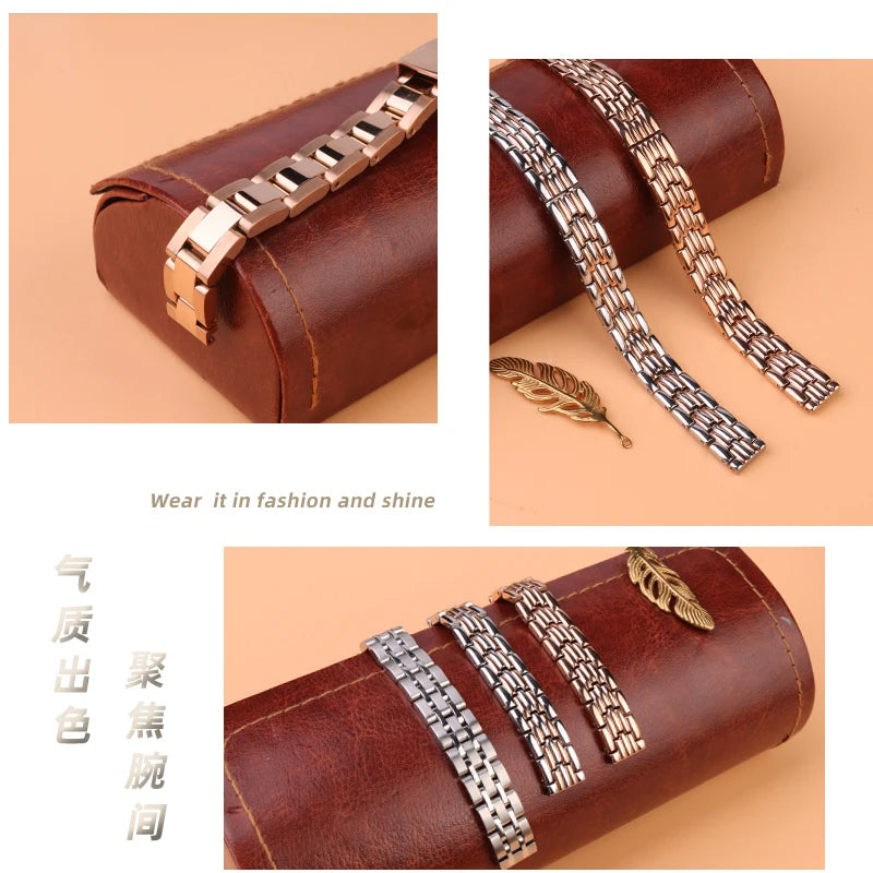 6mm 8mm 10mm 12mm 14mm 16mm Ladies Stainless Steel Buckle Mesh Watch Band Ultra-Thin Steel Bracelet Small Size Chain Width