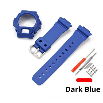 Cinturino sportivo in resina TPU per Casio G-SHOCK DW-6900 DW-6600 DW-3230, cinturino in gomma impermeabile da uomo, kit di ricambio con custodia protettiva
