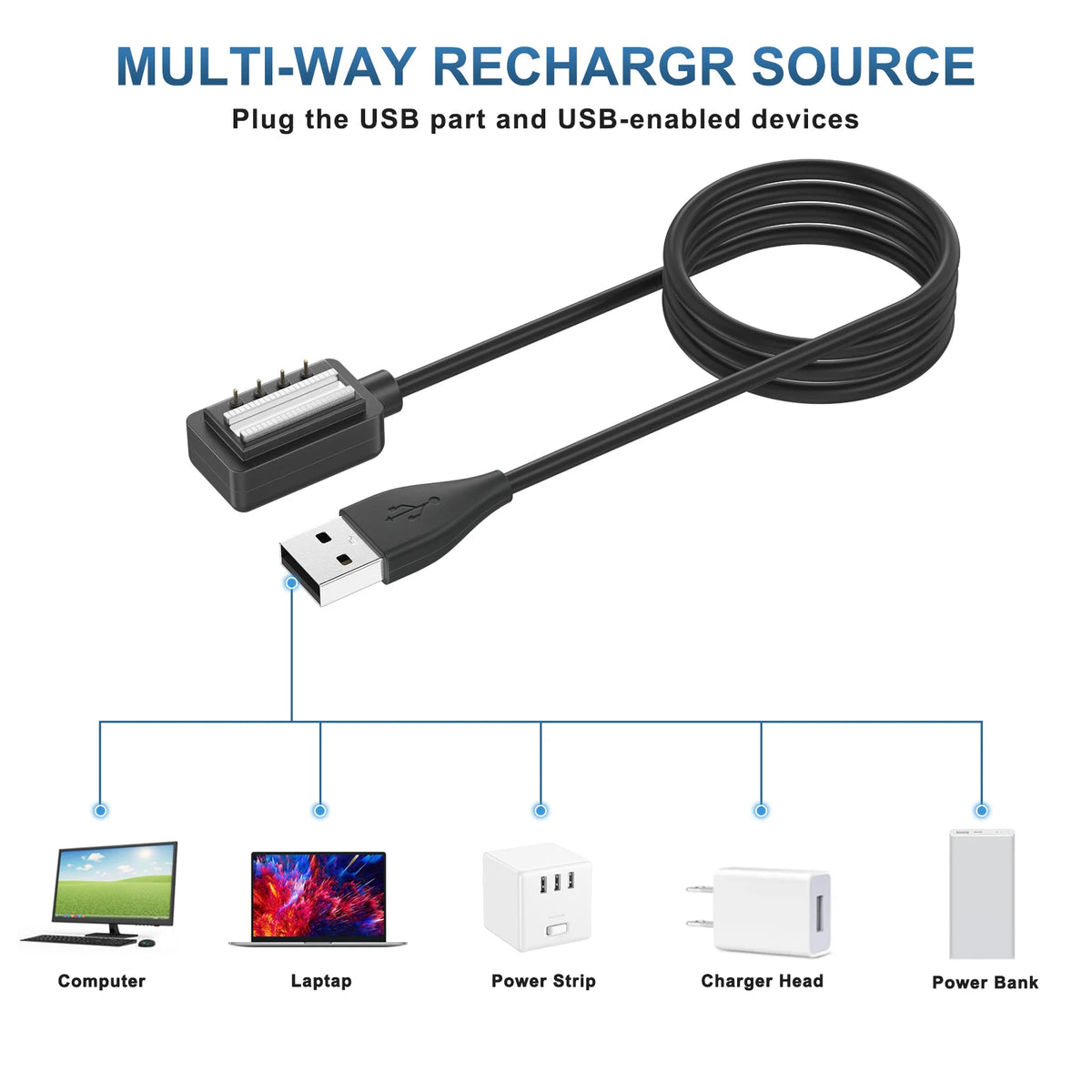 Chargeur USB pour Suunto 9/Spartan Sport/EON Core/D5, câble de chargement pour Suunto Spartan Sport Wrist HR Baro/Spartan Ultra