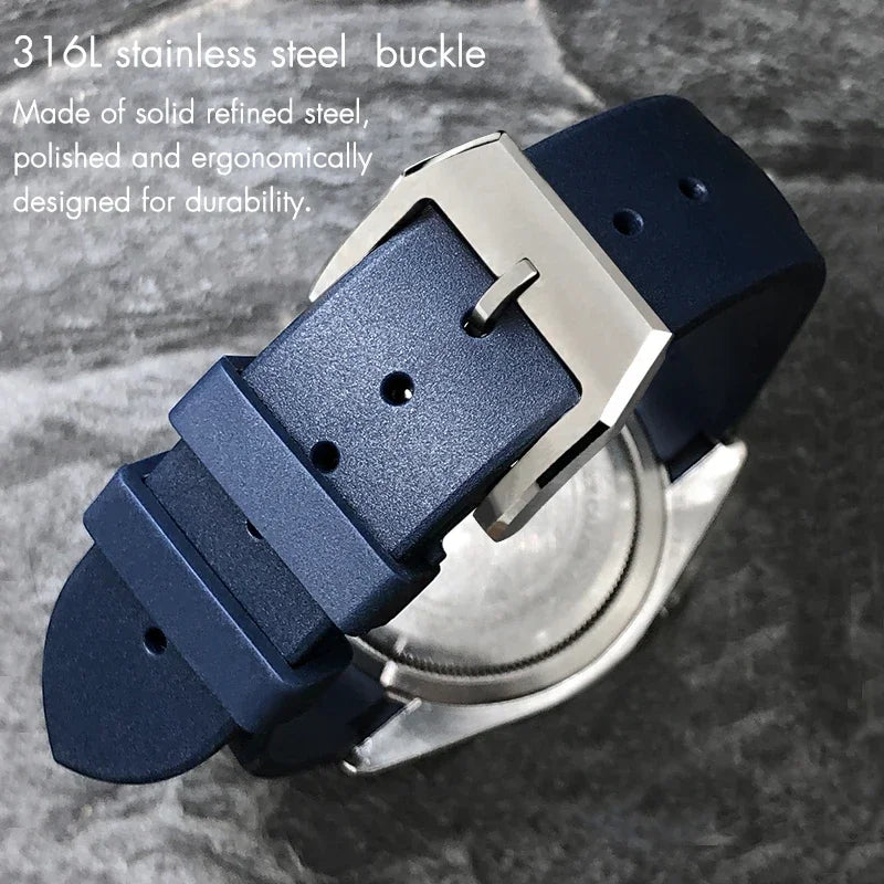 Bracelet de montre en silicone caoutchouc de haute qualité à extrémités courbées 22 mm 20 mm pour Tudor Black Bay 41 mm Pelagos 42 mm 1958 Blue Sports Watch Strap