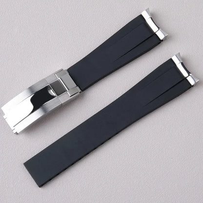 FKM fluoroelastomer watch strap, cut to size, 20/21/22mm, for Rolex Submariner GMT DAYTONA YachtMaster Datejust Sea-Dweller Series