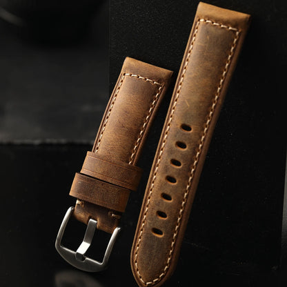 Italian Top Layer Cowhide Leather Strap Men's Retro Genuine Leather Watchband 20MM 22MM 24MM Compatible with PAM111 441