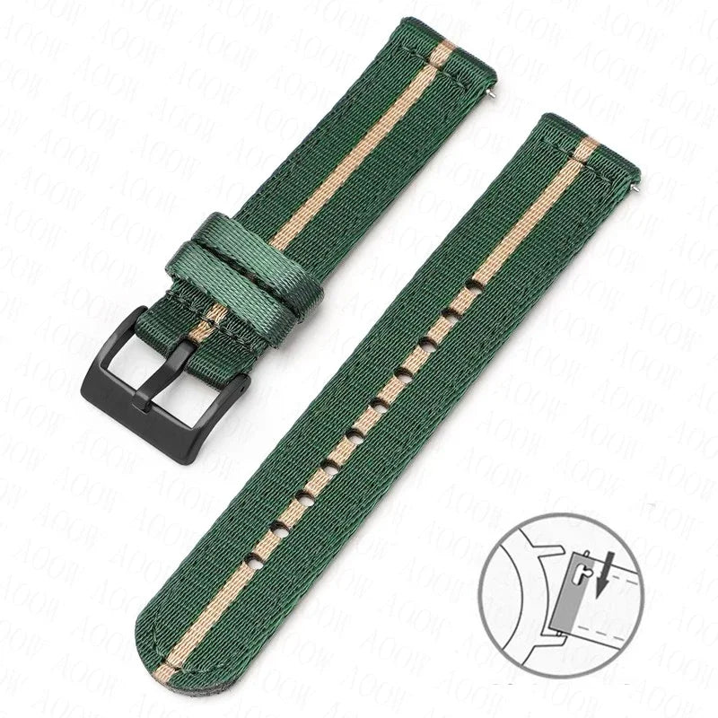 Bracelet en Nylon souple pour hommes et femmes, 18mm, 20mm, 22mm, 24mm, pour Omega Seamaster 007, toile à dégagement rapide, remplacement du bracelet de montre pour Seiko Casio