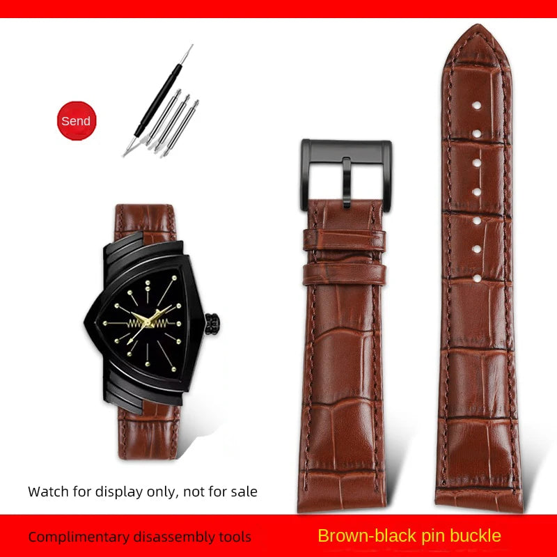 Men's personalized leather watch strap, watch band, custom accessory, Hamilton VENTURA Series, H24515551, H24515591, 21mm