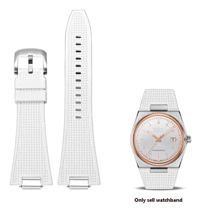 Bracelet de montre en Silicone à dégagement rapide 27mm pour Tissot PRX T137.407 T137.410, Bracelet de montre en caoutchouc fluoré de haute qualité pour hommes