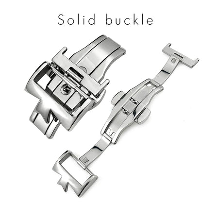 Bracelet de montre en cuir véritable à dégagement rapide 19mm 20mm 21mm 22mm pour Vacheron Constantin Patrimony VC, bracelet noir avec boucle pliable