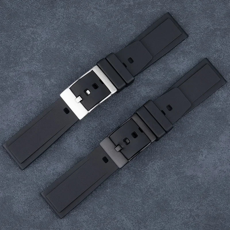 Bracelet de montre universel en caoutchouc noir souple, 22mm, pour Breitling, série Superocean Avenger Heritage, ceinture étanche