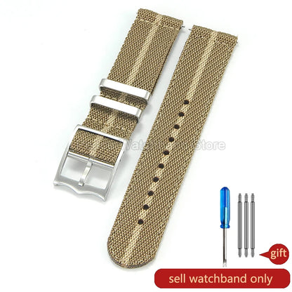 Bracelet en Nylon kaki bleu rouge 20 22mm, pour Tudor Black Bay Longines Seiko Citizen MIDO, résistant aux rides, facile à nettoyer