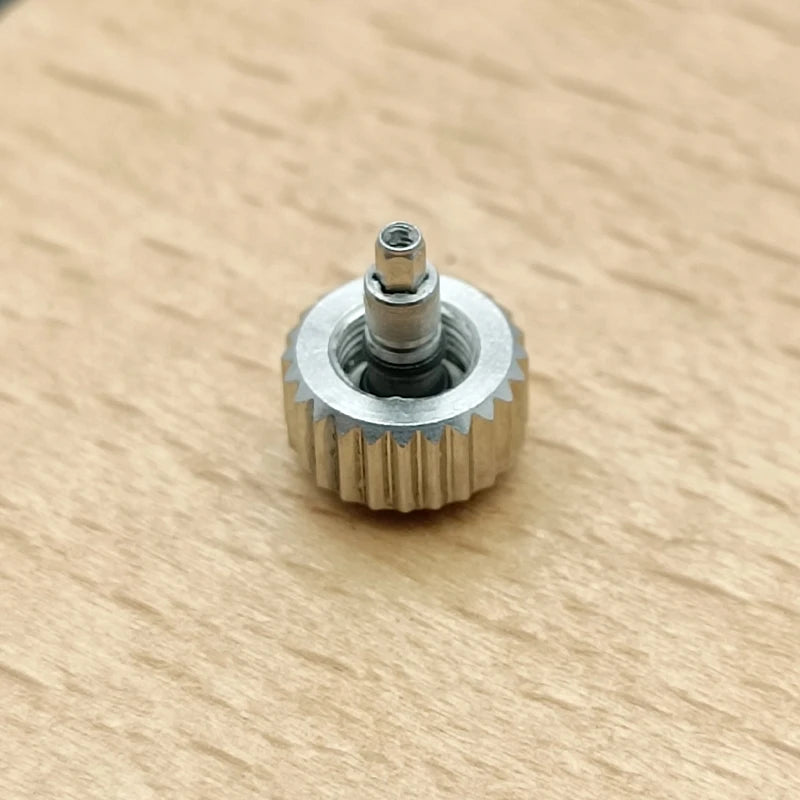 Screw-on case replacement crown, high-quality engraved and signed 'S', fits NH/35 and NH/36 movements, 3 styles with crown tube stem
