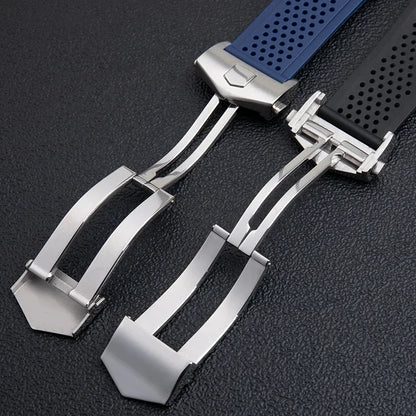 Bracelet de montre en caoutchouc souple pour collection de bracelets TAG HEUER, unisexe, respirant, étanche, classique, extrémité convexe 29x22mm, bracelet CARRERA