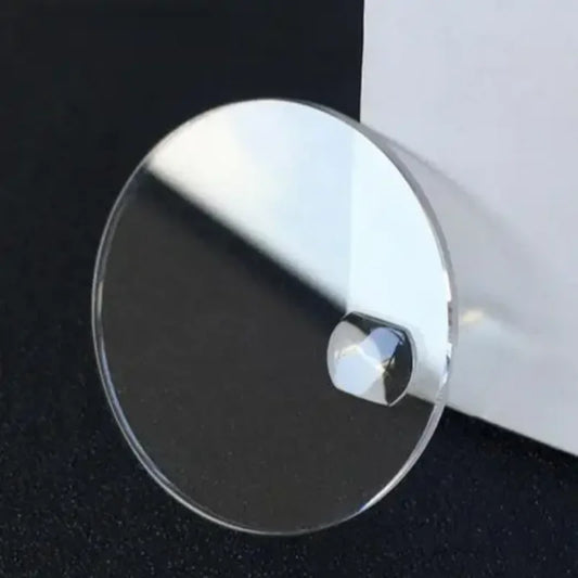 1.2mm Thick Flat Mineral Watch Crystal, 29mm to 32mm Round Glass with Date Window, Bubble Magnifier Lens T2509