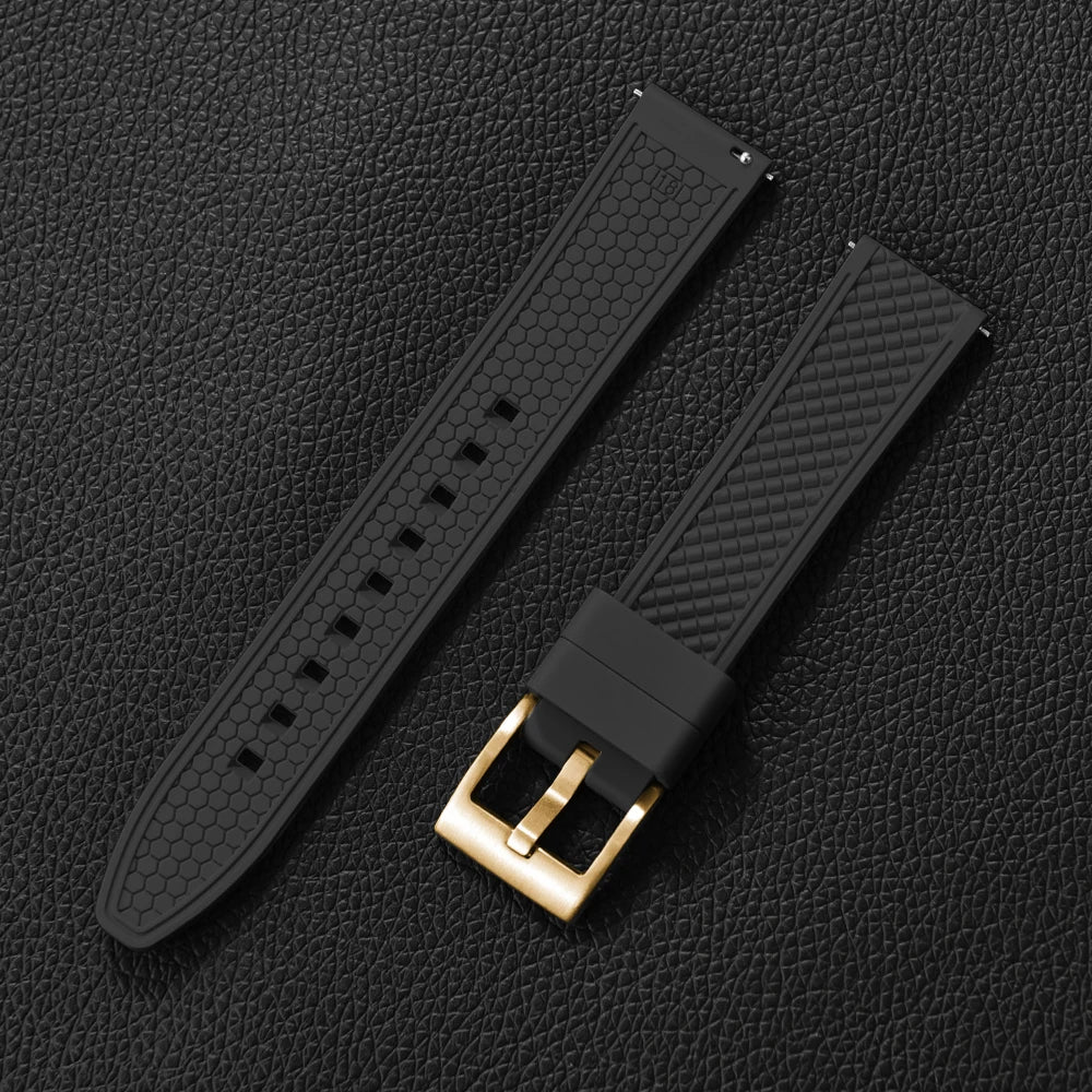 Bracelet en caoutchouc fluoré FKM, 18mm 20mm 22mm 24mm, Bracelet de montre à dégagement rapide pour plongée Omega Seiko Tissot Rolex, ceinture universelle